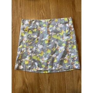 J Crew Gray Watercolor Mini Skirt Size 6